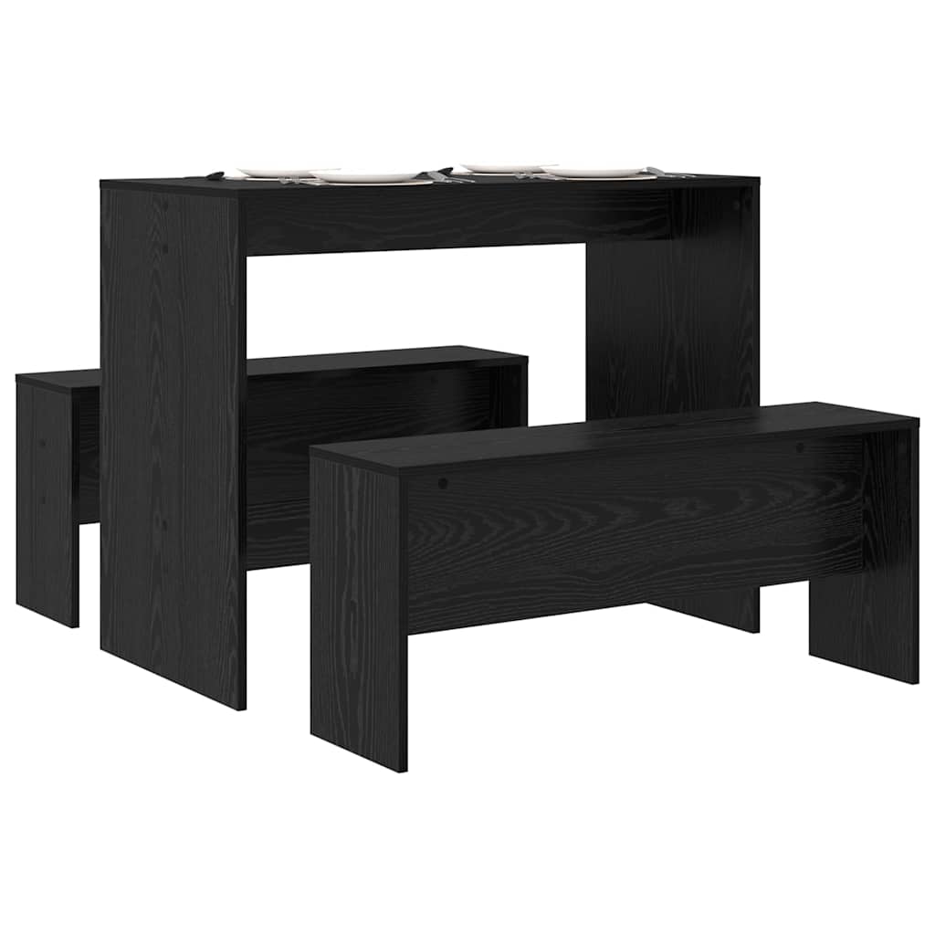Ensemble de salle à manger 2 pcs Chêne noir Bois d'ingénierie - XIOS