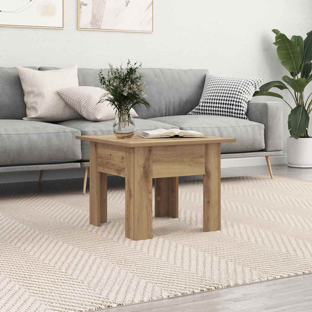 Table basse Chêne artisanal 55 x 55 x 42 cm Bois d'ingénierie - XIOS