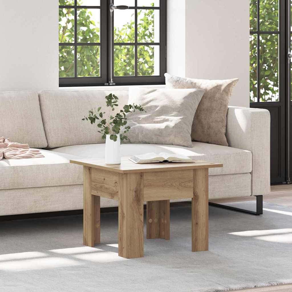 Table basse Chêne artisanal 55 x 55 x 42 cm Bois d'ingénierie - XIOS