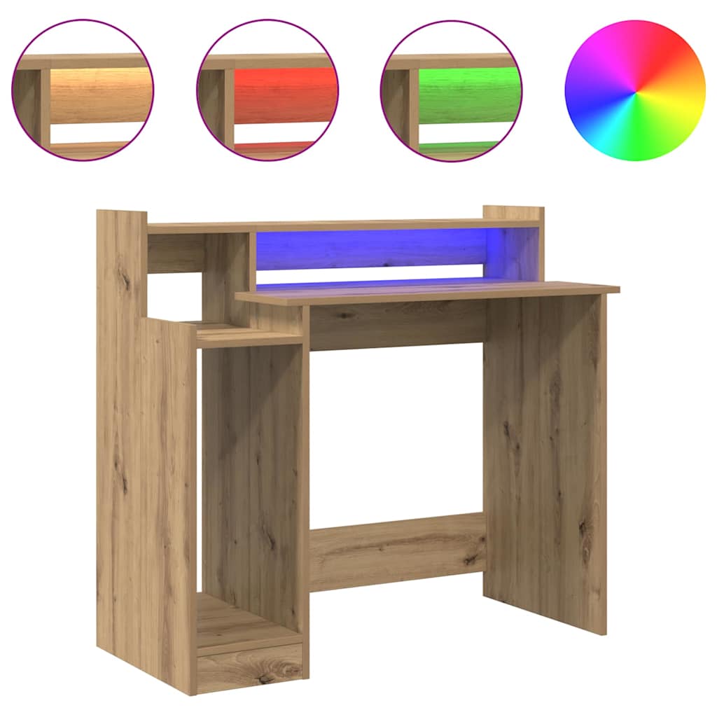 Bureau chêne artisanal 97 x 45 x 90 cm Bois d'ingénierie - XIOS