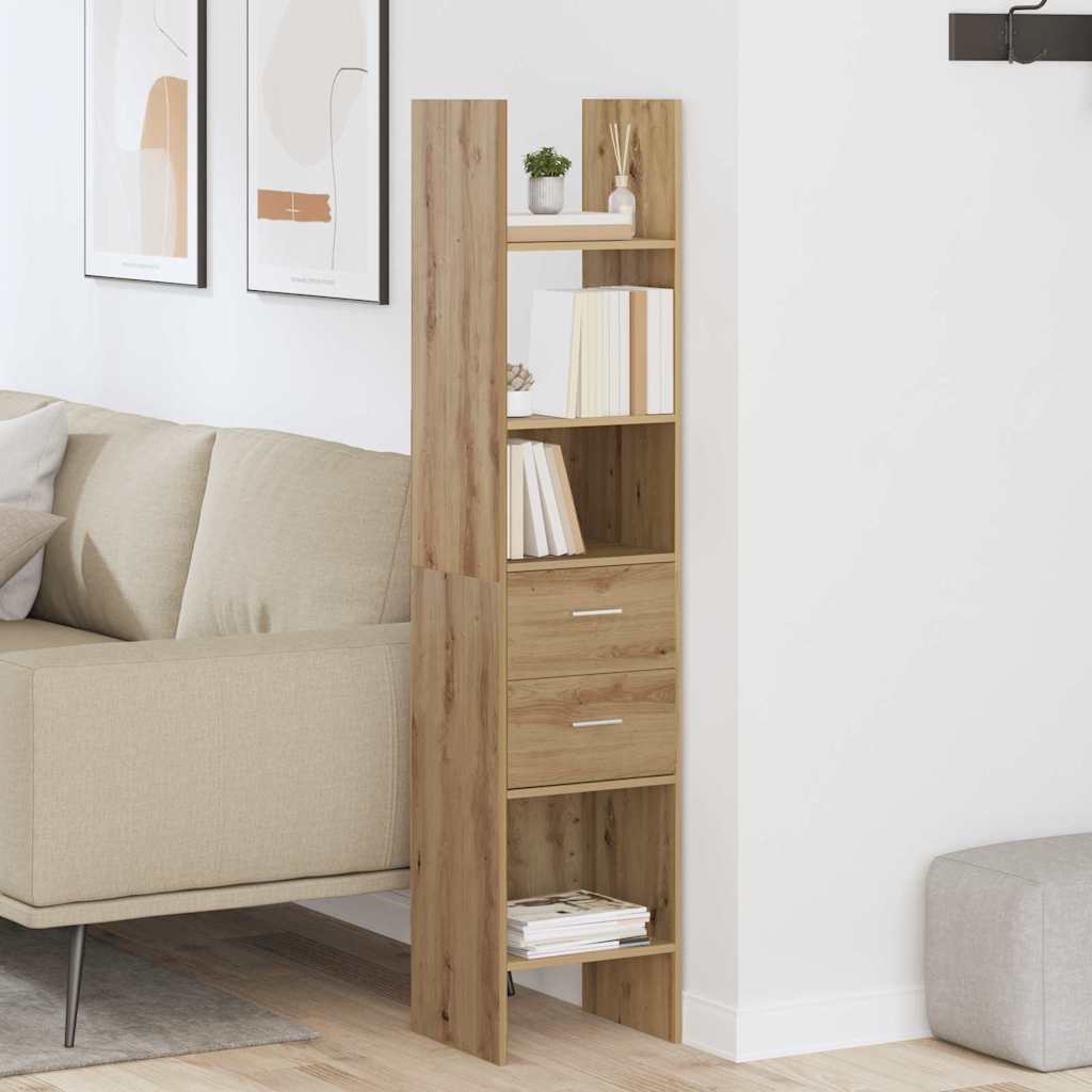 Bibliothèque chêne artisanal 40 x 35 x 180 cm Bois d'ingénierie - XIOS