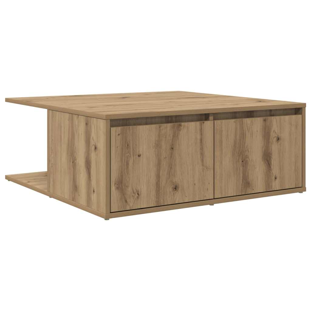 Table basse chêne artisanal 80 x 80 x 31 cm Bois d'ingénierie - XIOS