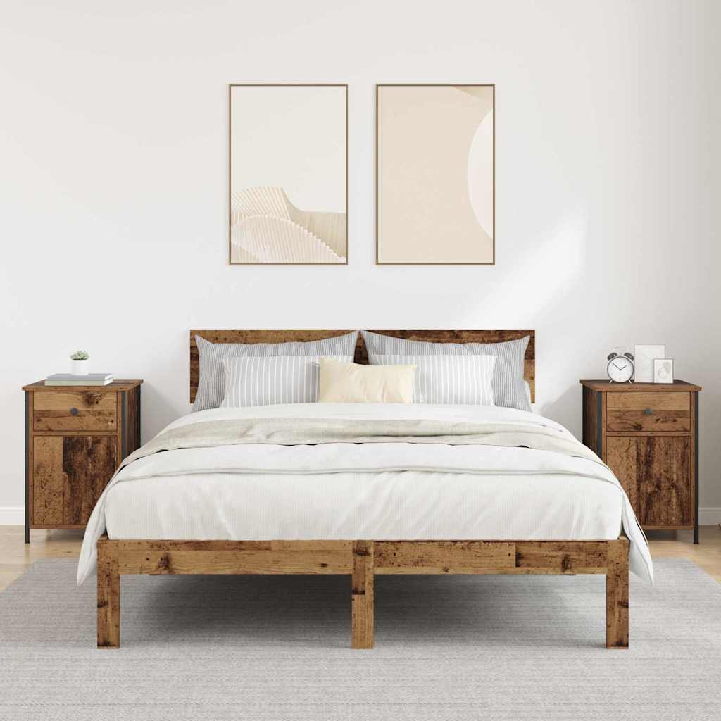Cabinet de chevet avec tiroir 2 pcs Bois ancien 40 x 42 x 60 cm - XIOS
