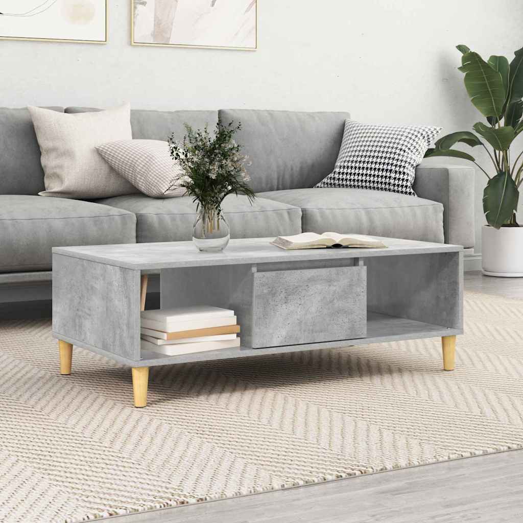 Table basse Gris béton 103,5 x 60 x 35 cm Bois d'ingénierie - XIOS