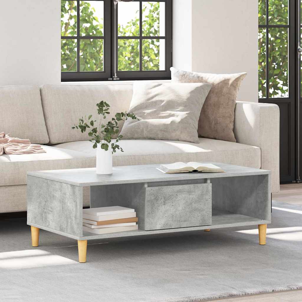 Table basse Gris béton 103,5 x 60 x 35 cm Bois d'ingénierie - XIOS