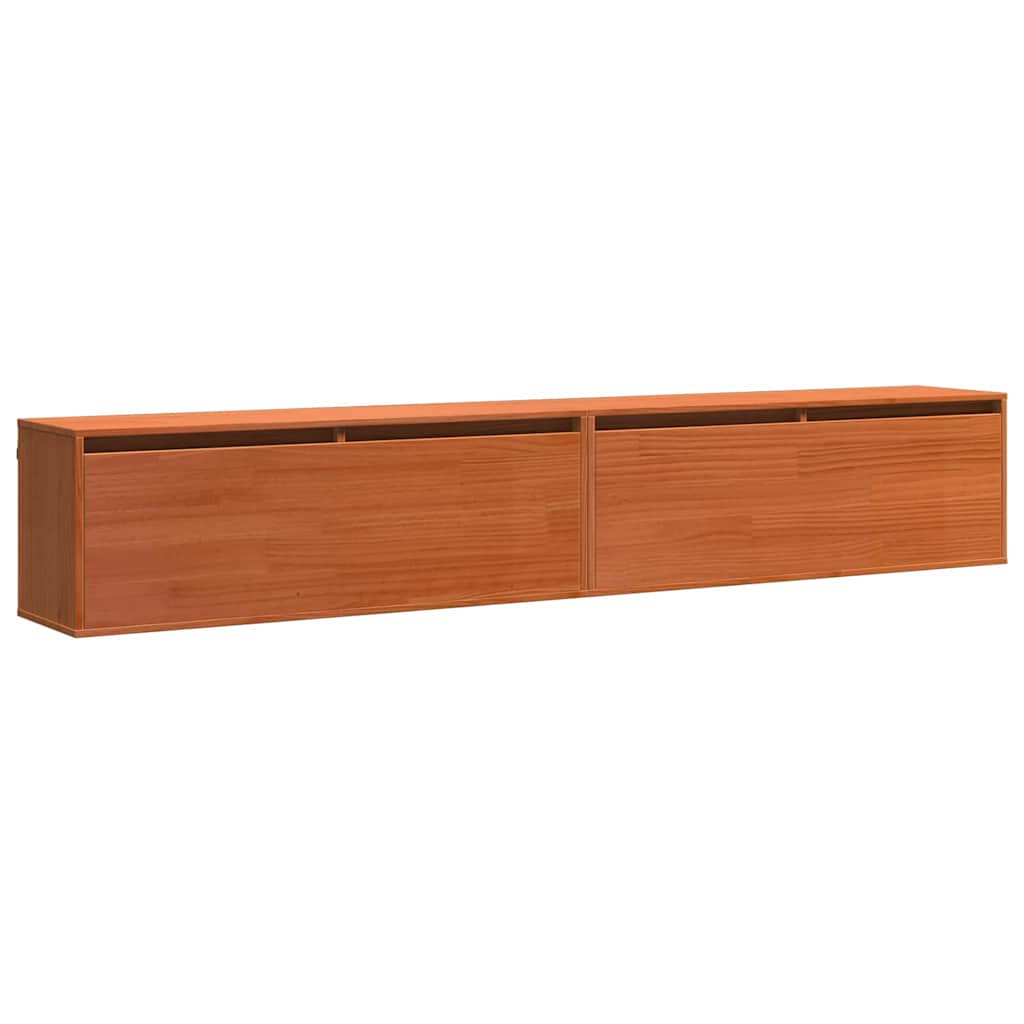 Meuble mural avec étagère Cire marron Bois de pin massif - XIOS