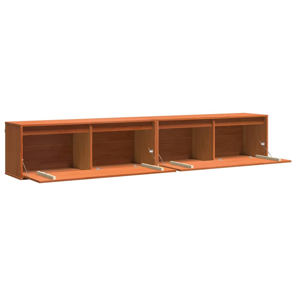 Meuble mural avec étagère Cire marron Bois de pin massif - XIOS