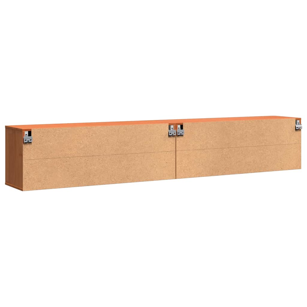 Meuble mural avec étagère Cire marron Bois de pin massif - XIOS