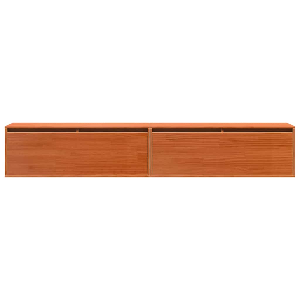 Meuble mural avec étagère Cire marron Bois de pin massif - XIOS