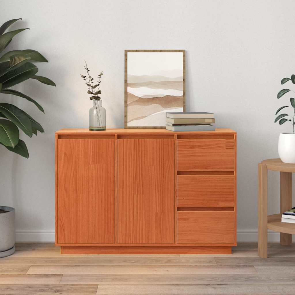 Buffet avec tiroir Chêne brun 111 x 34 x 75 cm Pin massif - XIOS