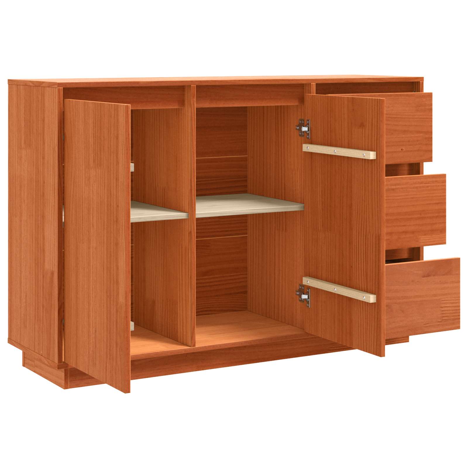 Buffet avec tiroir Chêne brun 111 x 34 x 75 cm Pin massif - XIOS