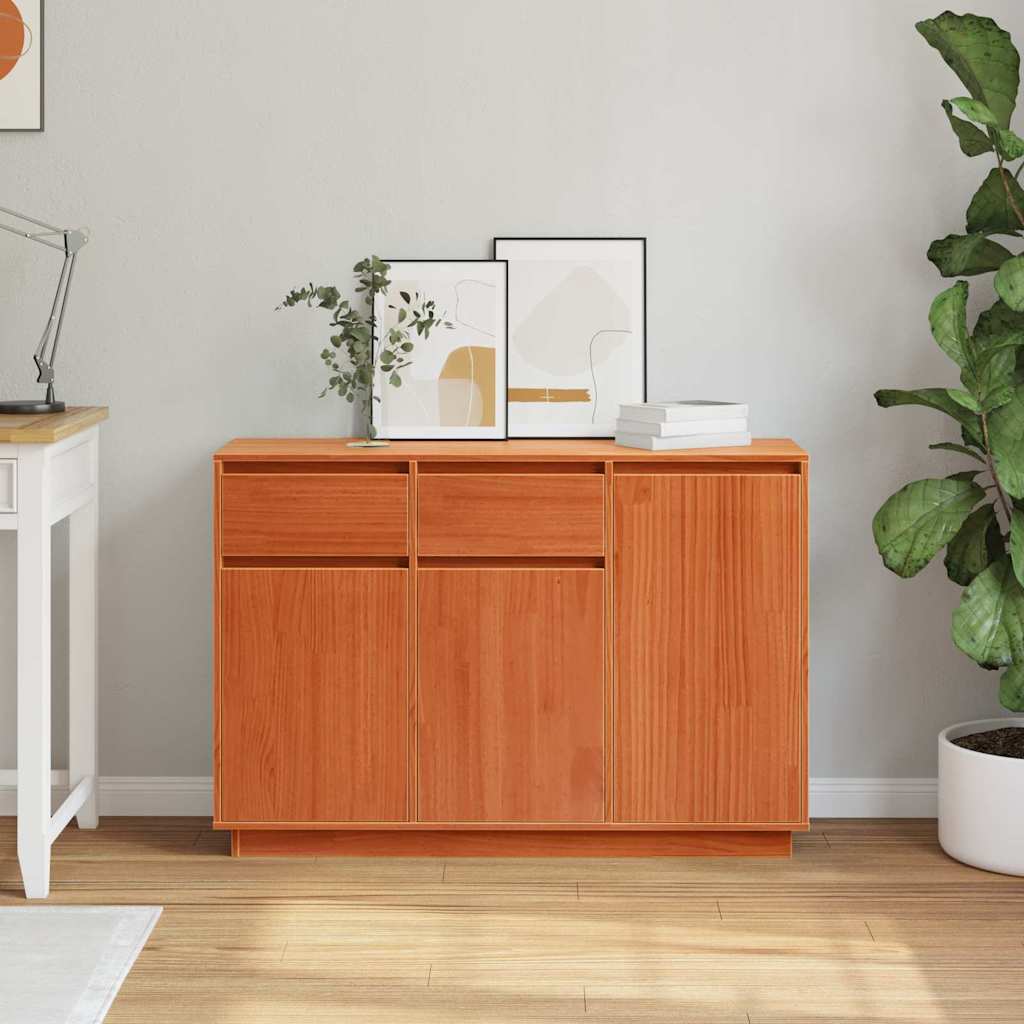 Buffet avec tiroir Brun cire 110 x 34 x 75 cm Pin massif - XIOS