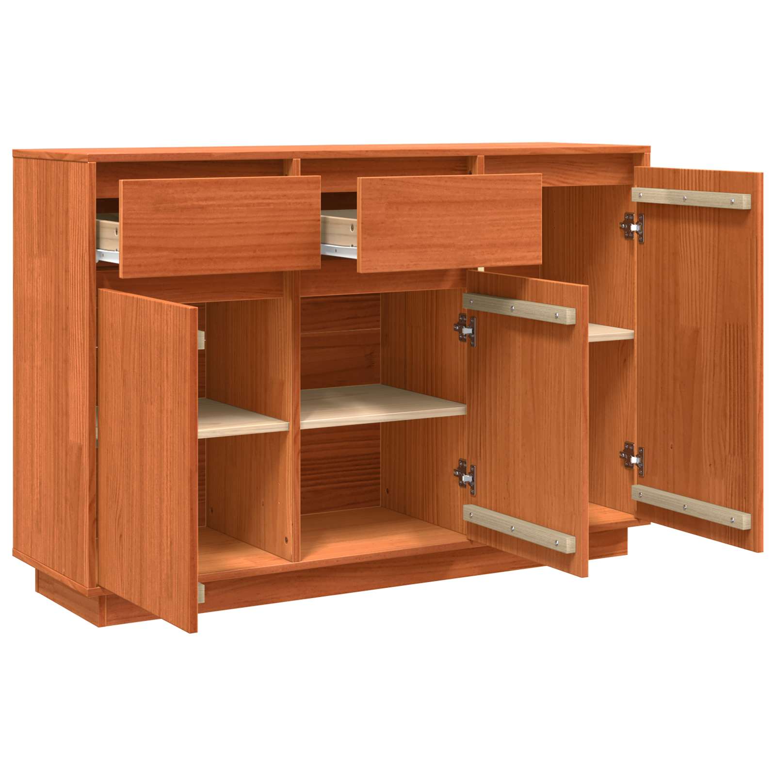 Buffet avec tiroir Brun cire 110 x 34 x 75 cm Pin massif - XIOS