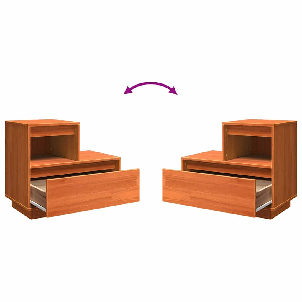 Cabinet de chevet Cire marron 60 x 34 x 51 cm Bois d'ingénierie - XIOS