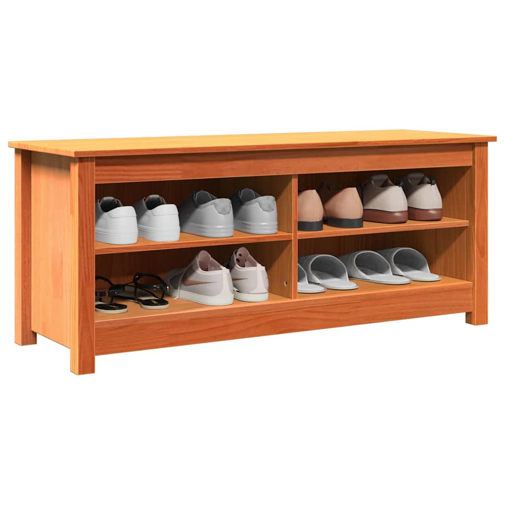 Banc de rangement Brun cire 110 x 38 x 45,5 cm Pin massif - XIOS