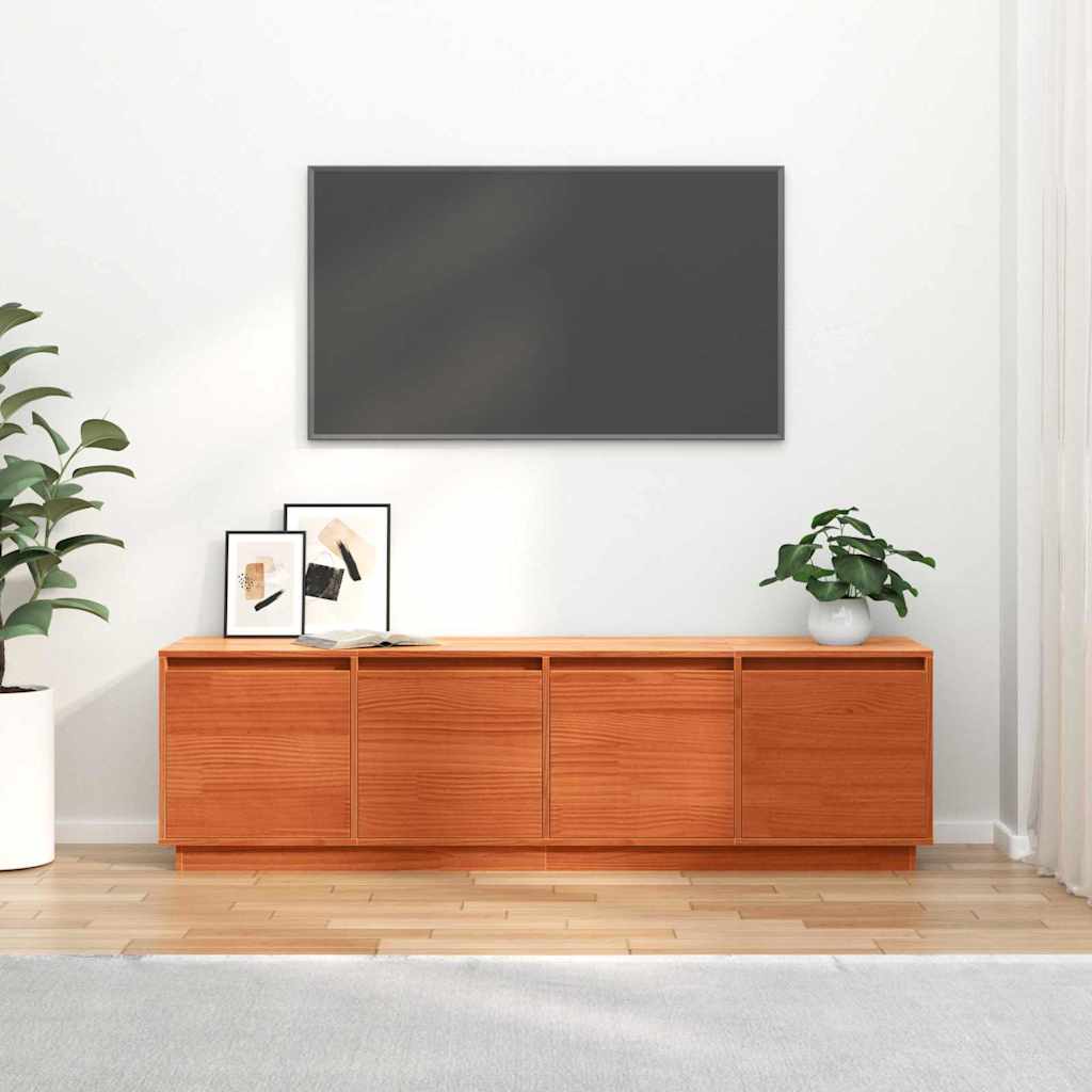Meuble TV Marron 156 x 37 x 45 cm Bois de pin massif - XIOS
