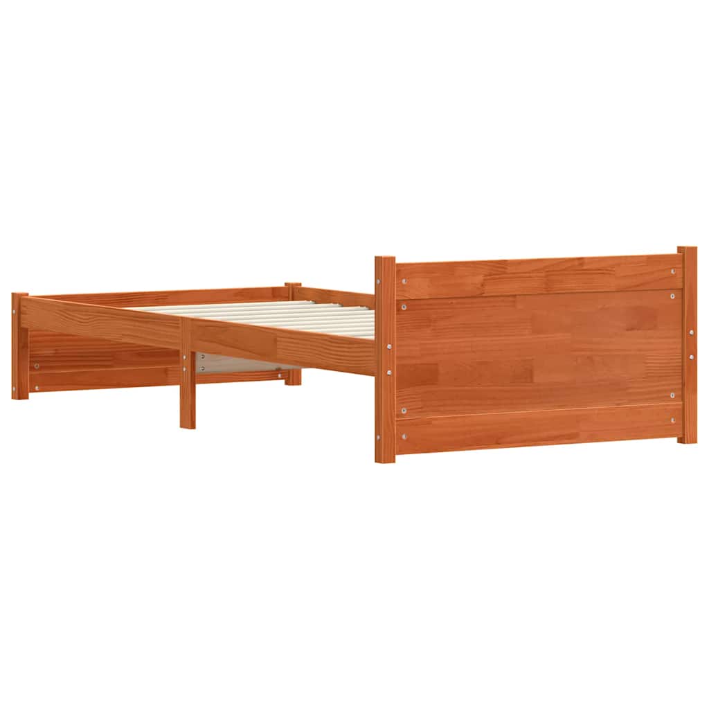 Cadre de lit Brun cire 195,5 x 95,5 x 51 cm Pin massif - XIOS