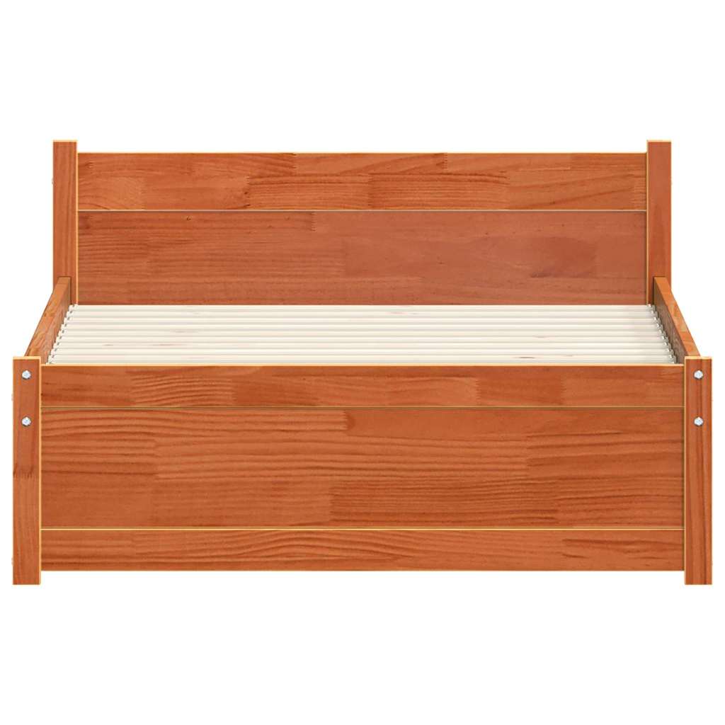 Cadre de lit Brun cire 195,5 x 95,5 x 51 cm Pin massif - XIOS