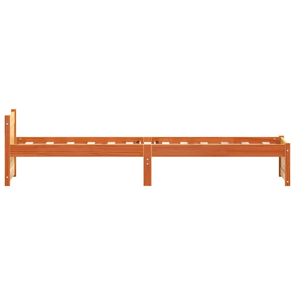Cadre de lit Brun cire 195,5 x 95,5 x 51 cm Pin massif - XIOS