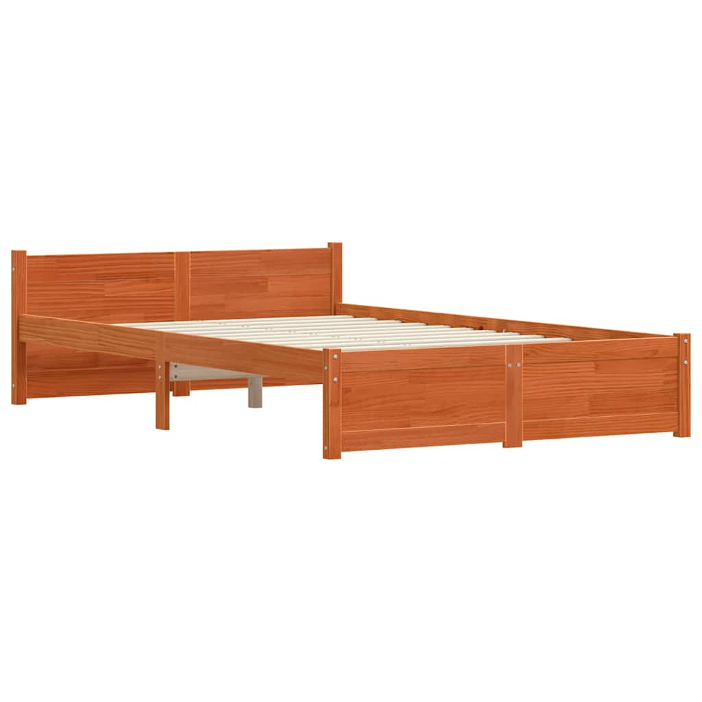 Cadre de lit Brun cire 195,5 x 125,5 x 51 cm Pin massif - XIOS