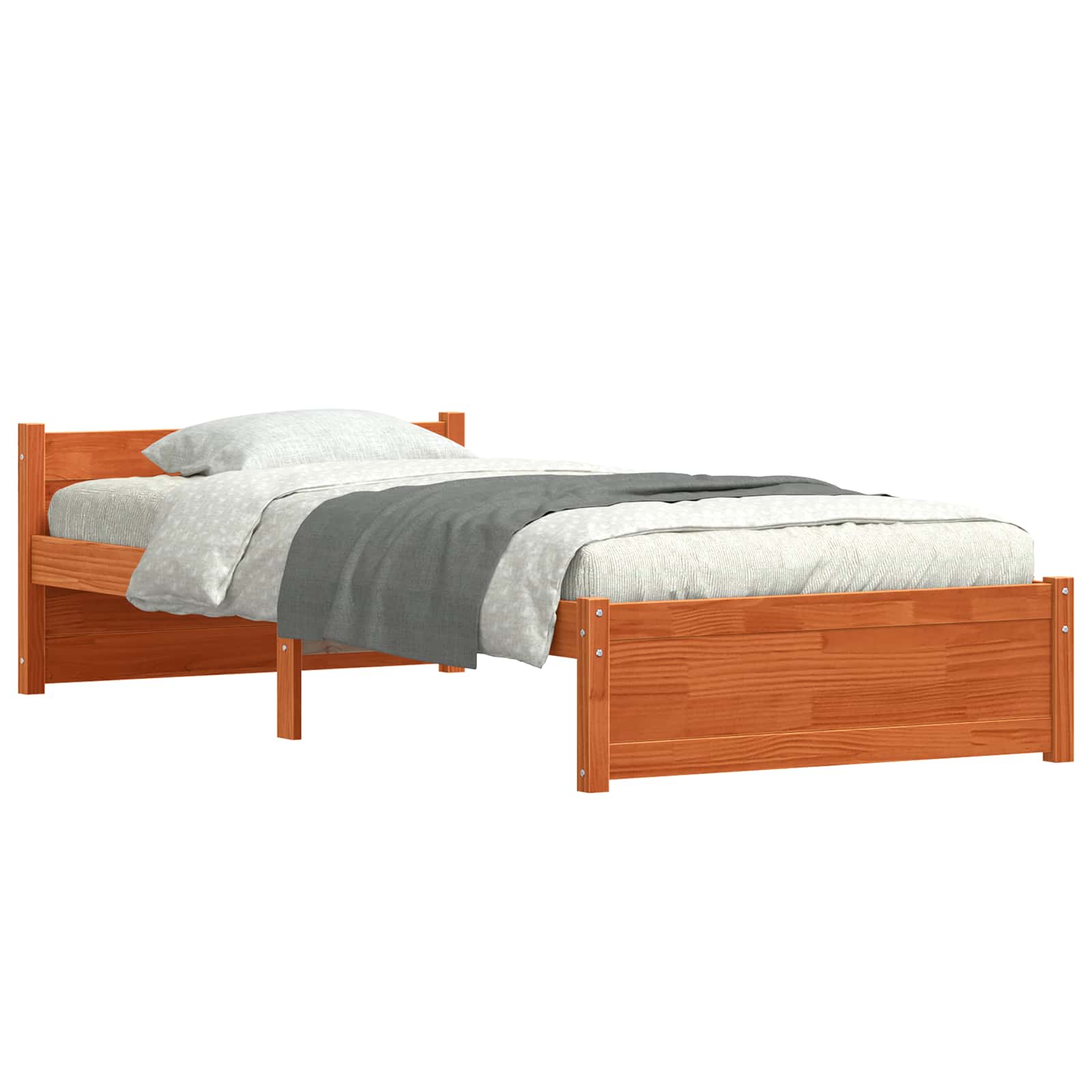 Cadre de lit Brun cire 205,5 x 105,5 x 51 cm Pin massif - XIOS
