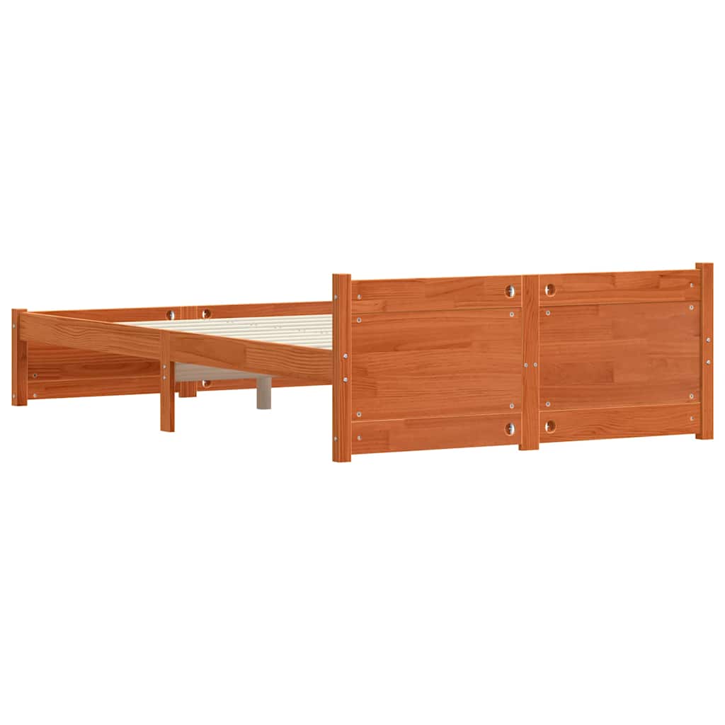 Cadre de lit Brun cire 205,5 x 125,5 x 51 cm Pin massif - XIOS