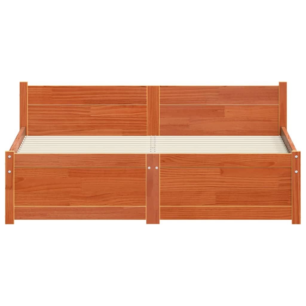 Cadre de lit Brun cire 205,5 x 125,5 x 51 cm Pin massif - XIOS