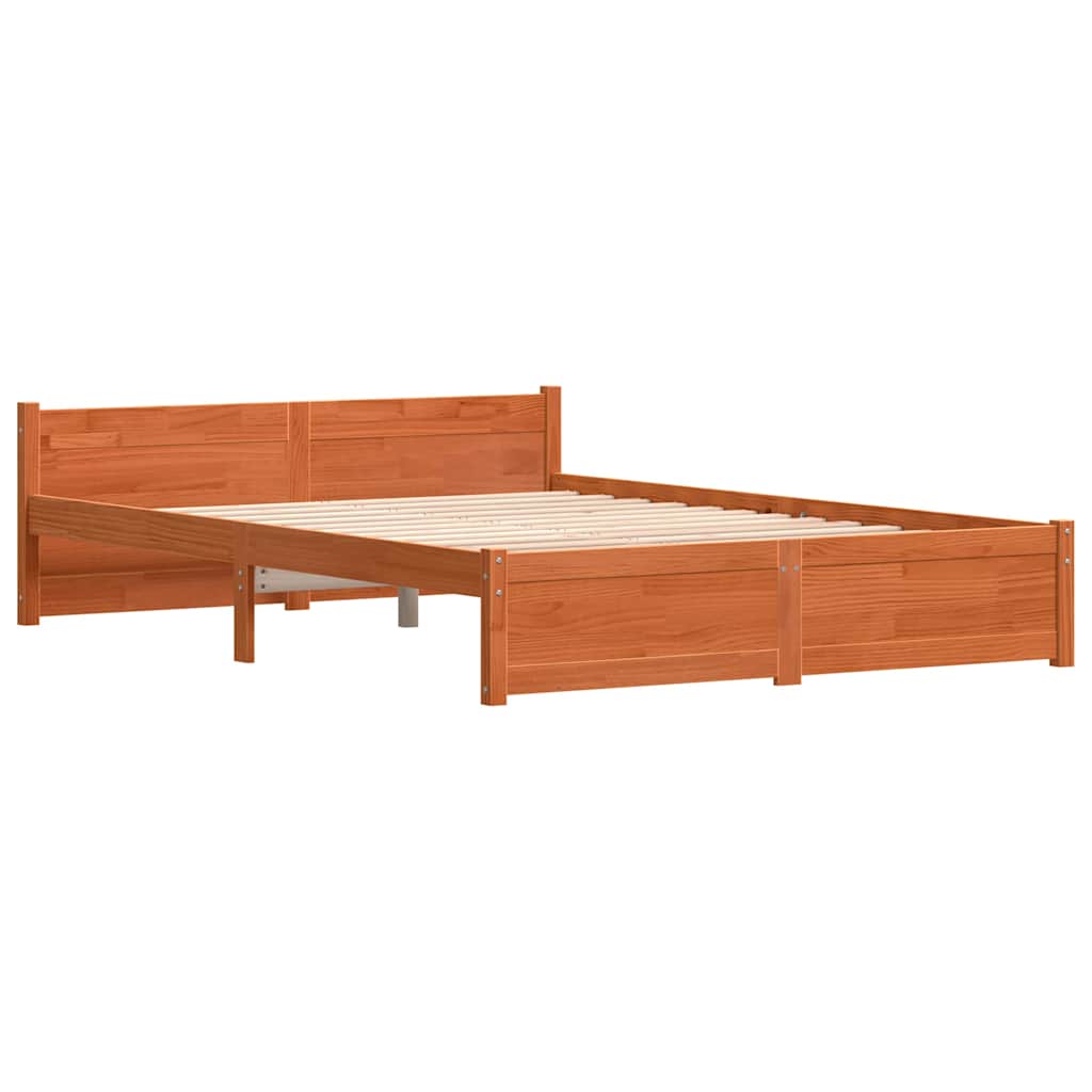 Cadre de lit Brun cire 205,5 x 145,5 x 51 cm Pin massif - XIOS