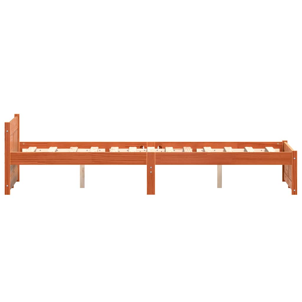 Cadre de lit Brun cire 205,5 x 145,5 x 51 cm Pin massif - XIOS