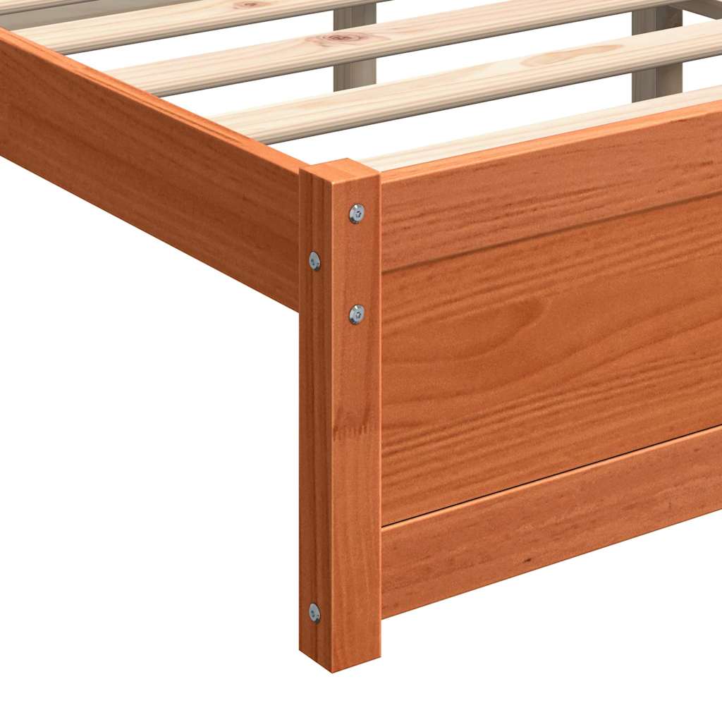 Cadre de lit Brun cire 205,5 x 165,5 x 51 cm Pin massif - XIOS
