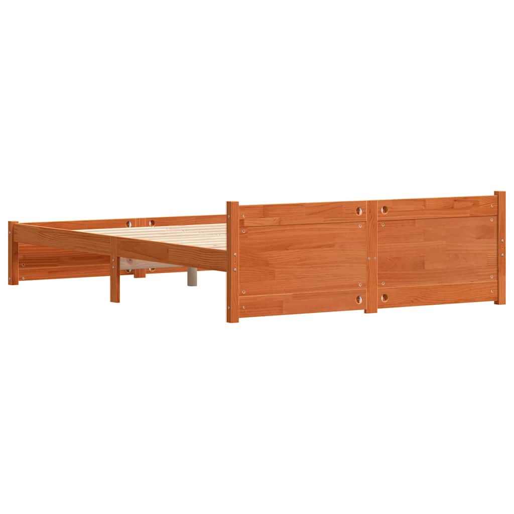 Cadre de lit Brun cire 205,5 x 165,5 x 51 cm Pin massif - XIOS