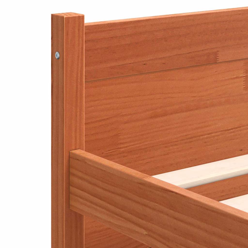 Cadre de lit Brun cire 205,5 x 185,5 x 51 cm Pin massif - XIOS