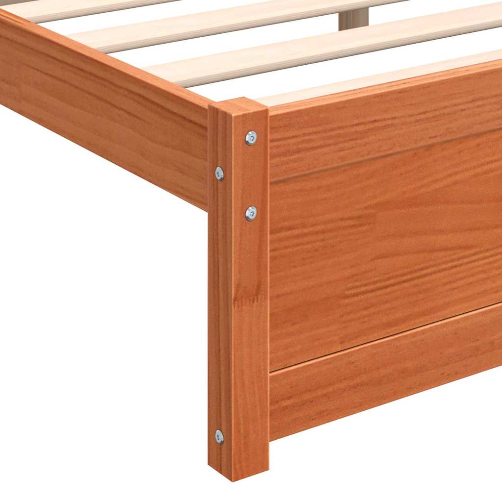 Cadre de lit Brun cire 205,5 x 185,5 x 51 cm Pin massif - XIOS