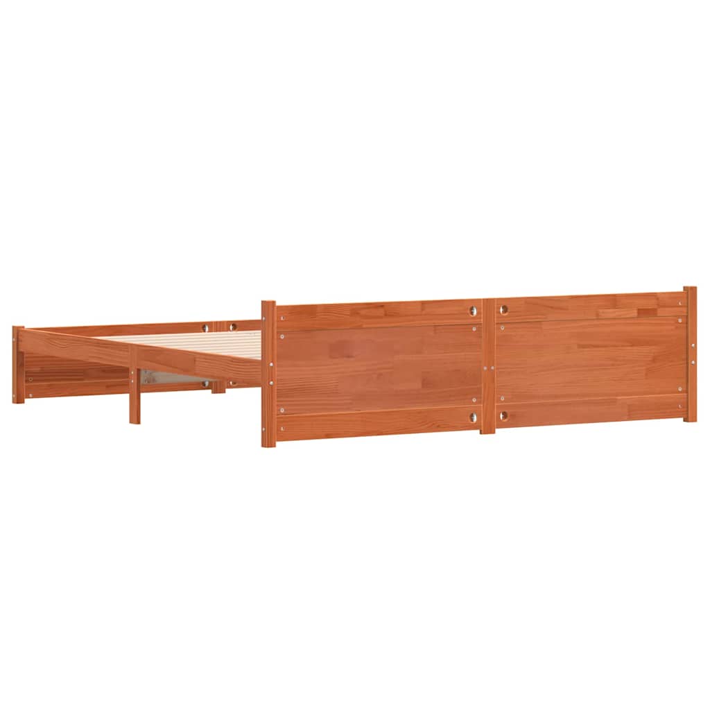 Cadre de lit Brun cire 205,5 x 185,5 x 51 cm Pin massif - XIOS
