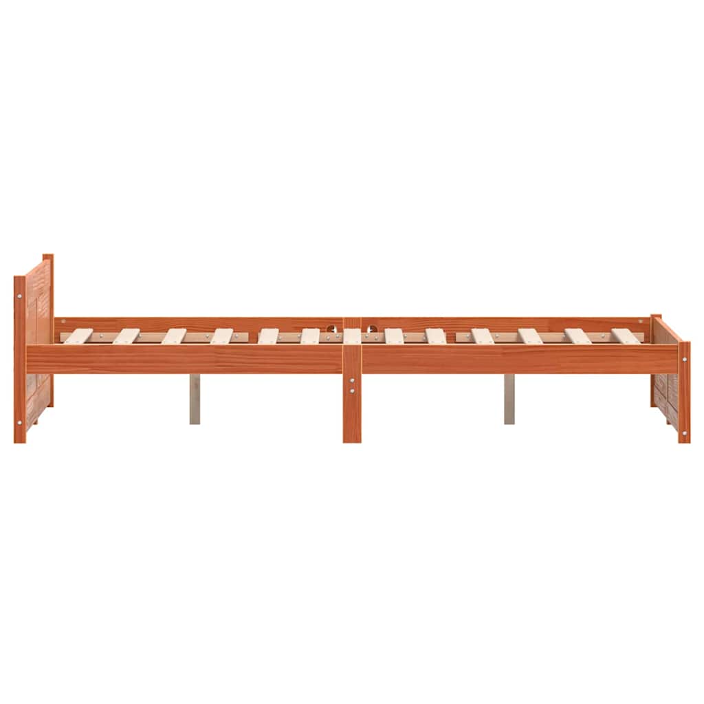 Cadre de lit Brun cire 205,5 x 185,5 x 51 cm Pin massif - XIOS