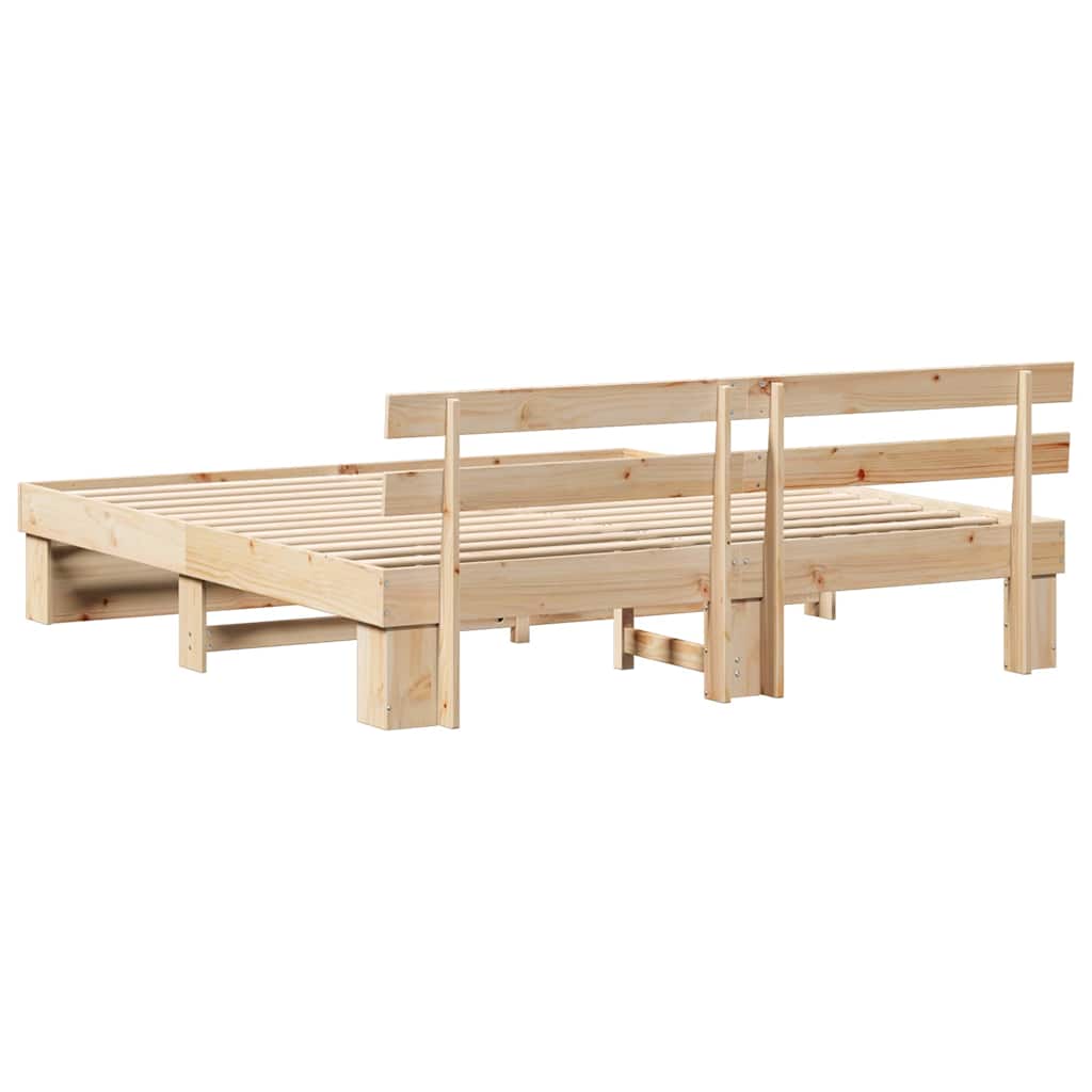 Cadre de lit Marron 180 x 200 cm Bois massif en pin - XIOS