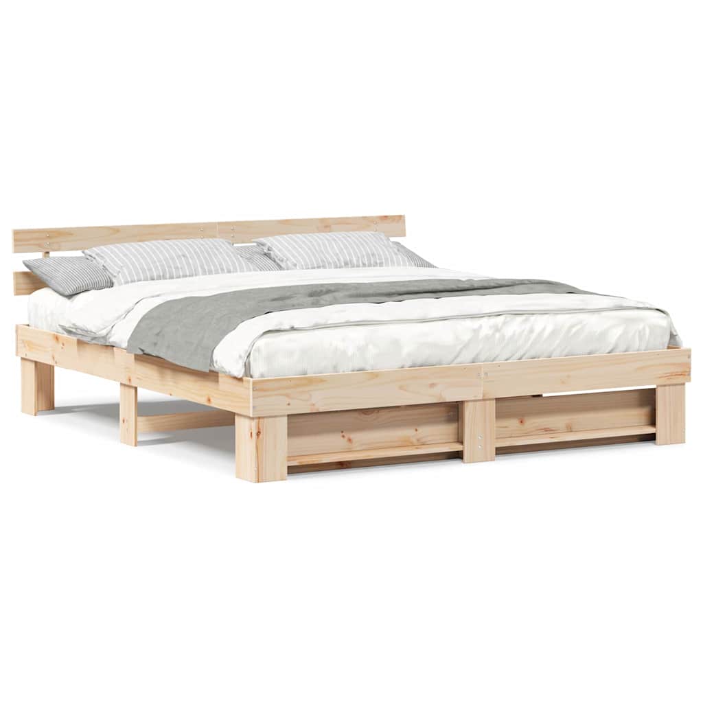 Cadre de lit Marron 180 x 200 cm Bois massif en pin - XIOS