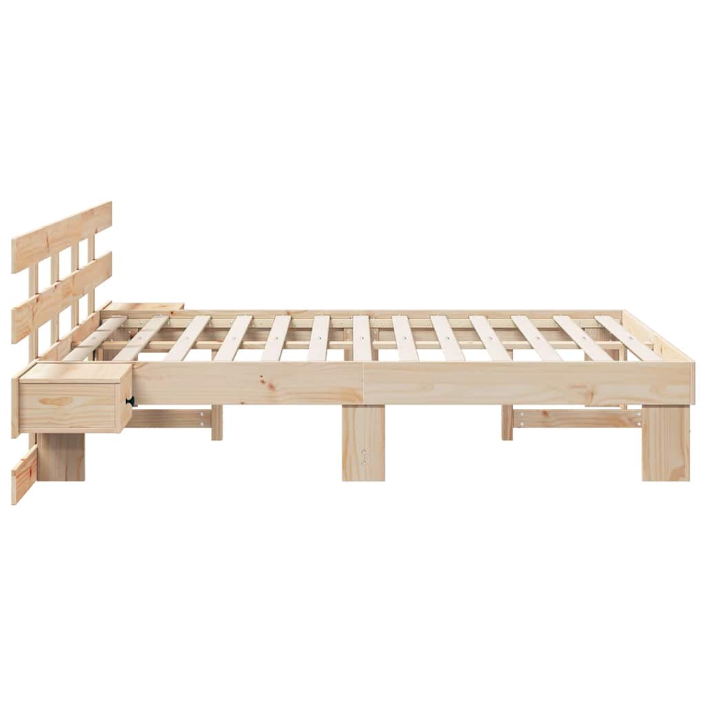 Cadre de lit avec tête de lit Marron 120 x 190 cm Pin massif - XIOS