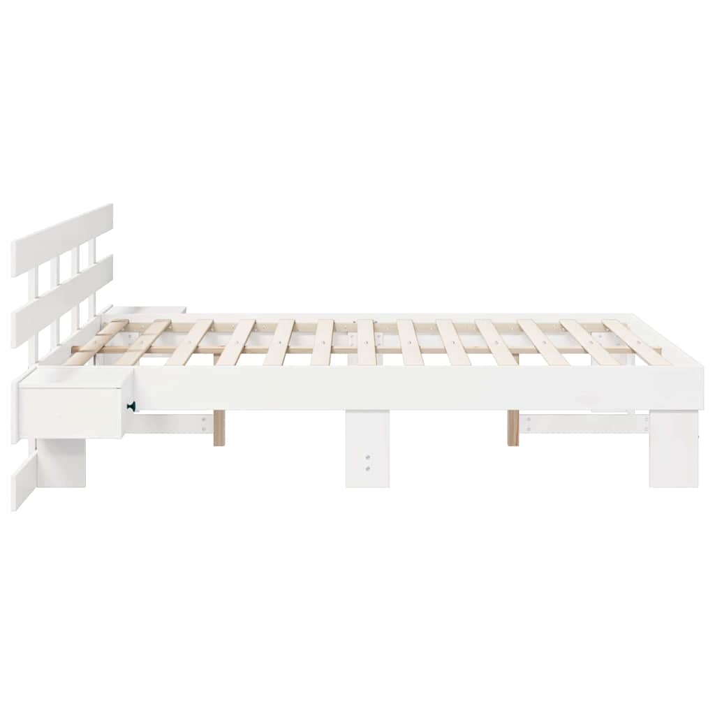 Cadre de lit avec tête de lit Blanc 120 x 190 cm Pin massif - XIOS