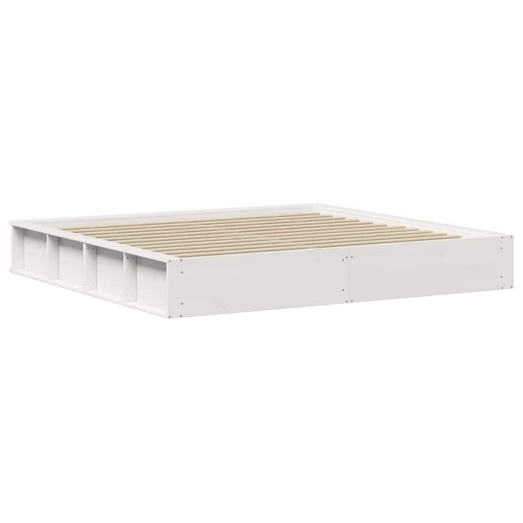 Cadre de lit Blanc 200 x 200 cm Bois de pin massif - XIOS