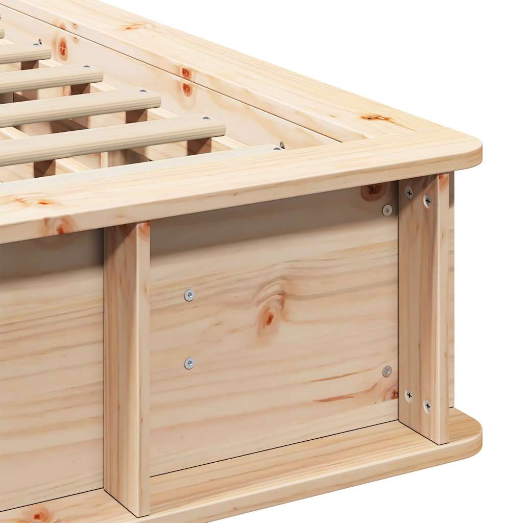 Cadre de lit Marron 160 x 200 cm Bois de pin massif - XIOS