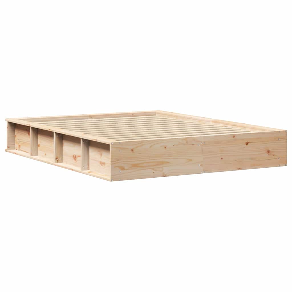 Cadre de lit Marron 160 x 200 cm Bois de pin massif - XIOS