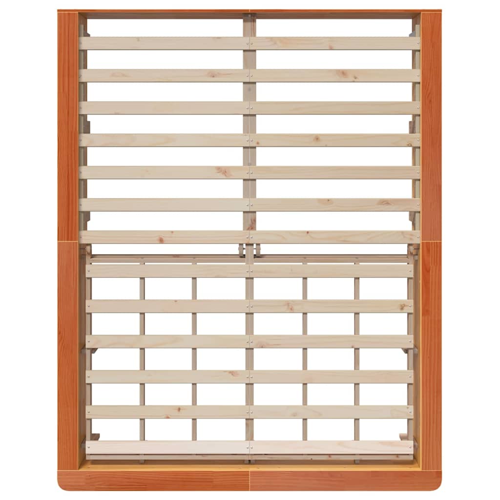 Cadre de lit Cire marron 150 x 200 cm Bois de pin massif - XIOS
