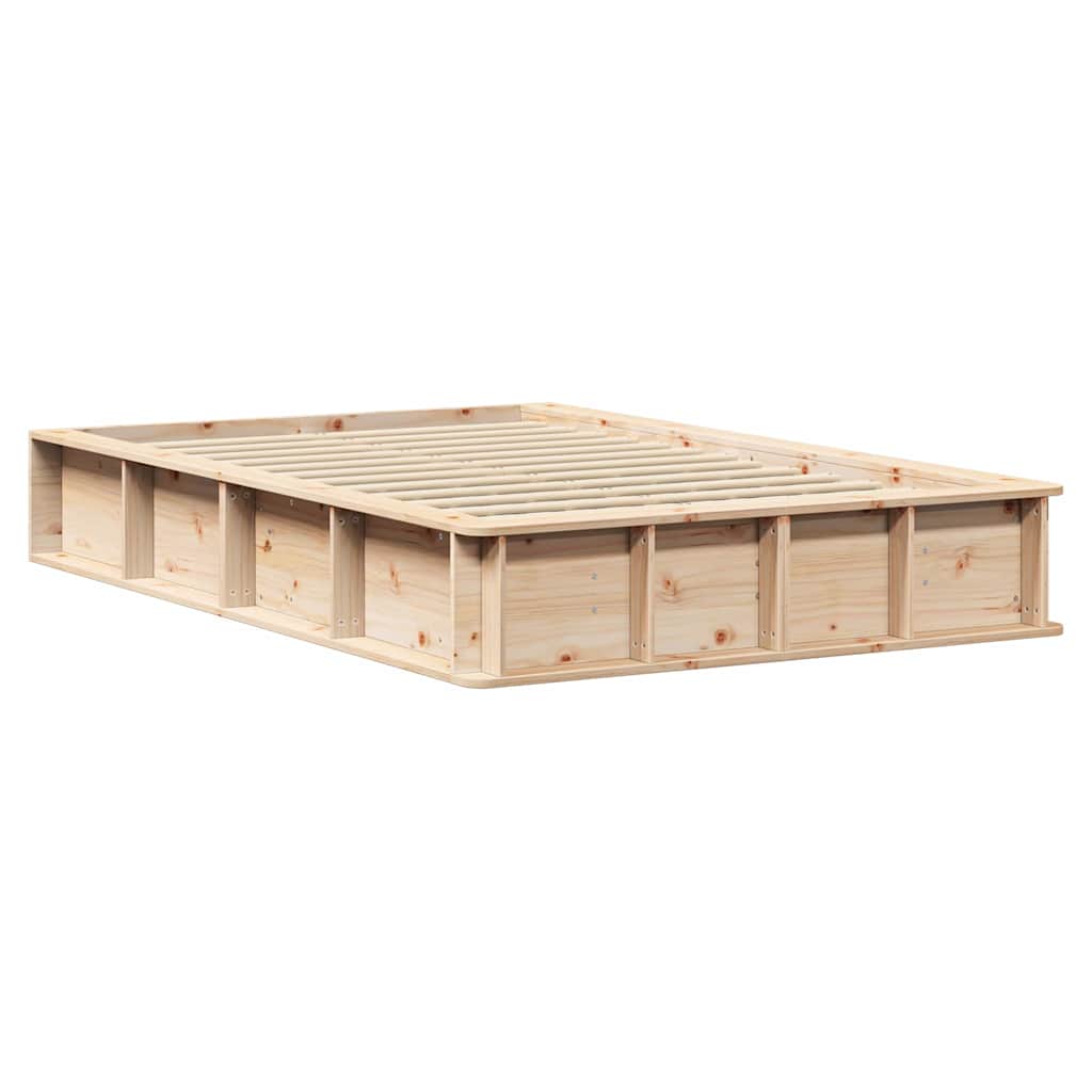 Cadre de lit Marron 140 x 200 cm Bois de pin massif - XIOS