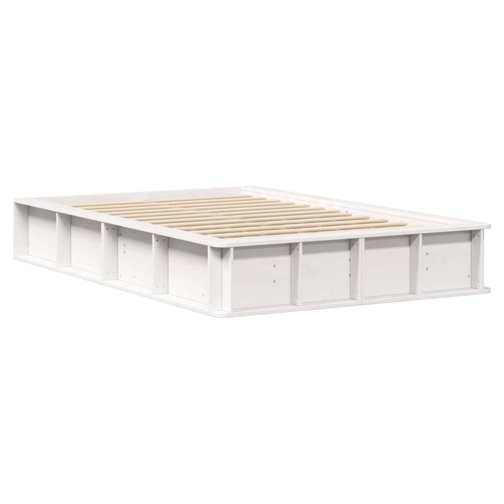 Cadre de lit Blanc 140 x 200 cm Bois de pin massif - XIOS