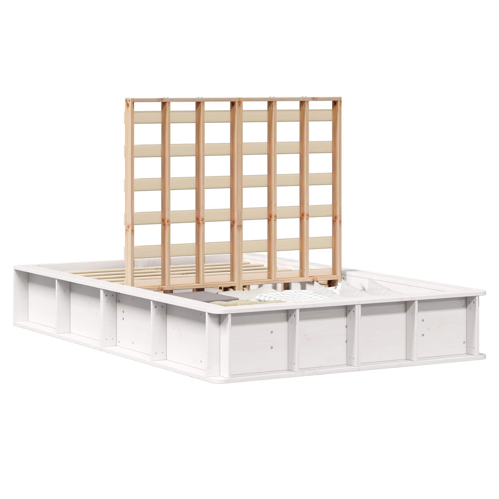 Cadre de lit Blanc 120 x 200 cm Bois de pin massif