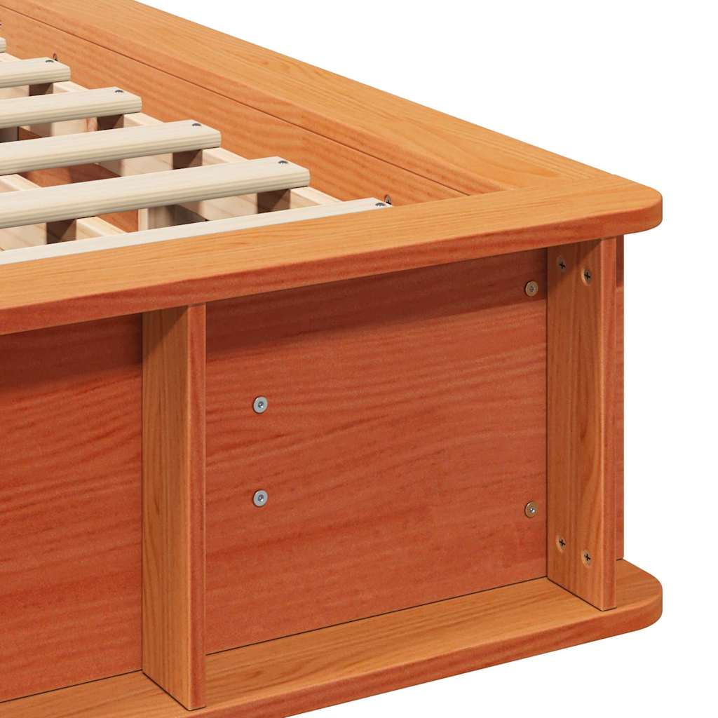Cadre de lit Cire marron 120 x 200 cm Bois de pin massif - XIOS