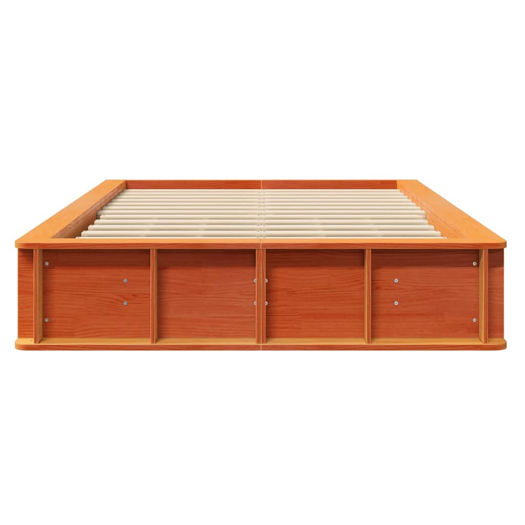 Cadre de lit Cire marron 120 x 200 cm Bois de pin massif - XIOS