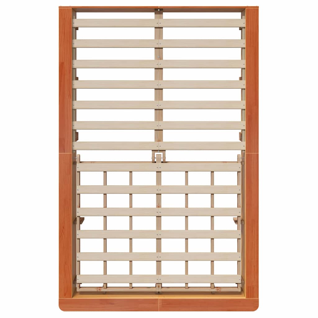 Cadre de lit Cire marron 120 x 200 cm Bois de pin massif - XIOS