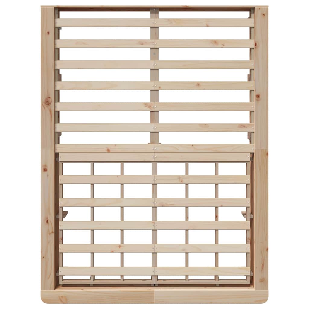 Cadre de lit Marron 140 x 190 cm Bois de pin massif - XIOS